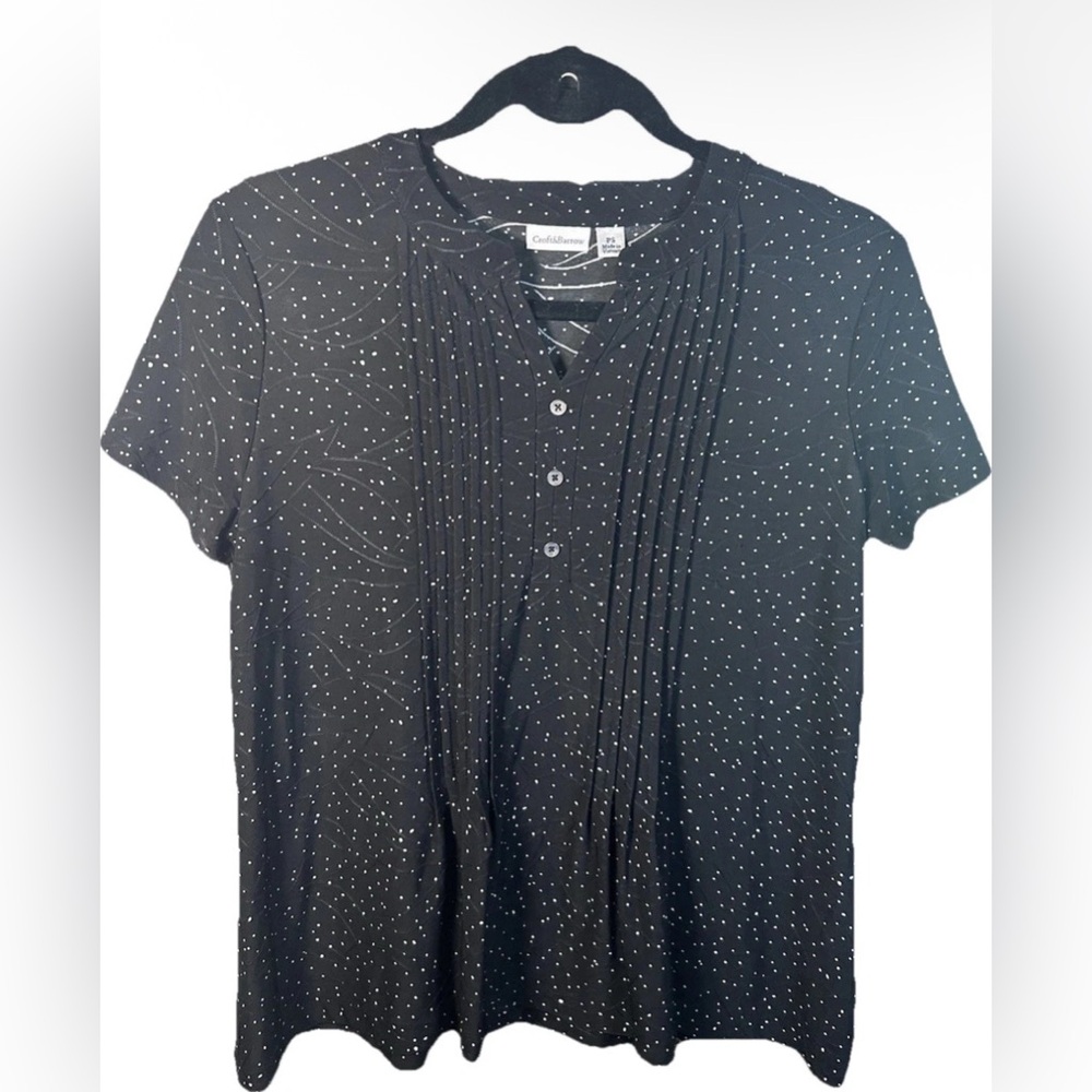 Croft & Barrow Black and White Short Sleeve size PS